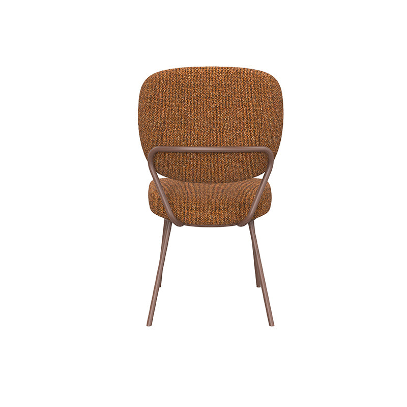 Label51 - Chaise de salle à manger Singapore - Bouclé - Corail - 49 x 63 x 90 cm