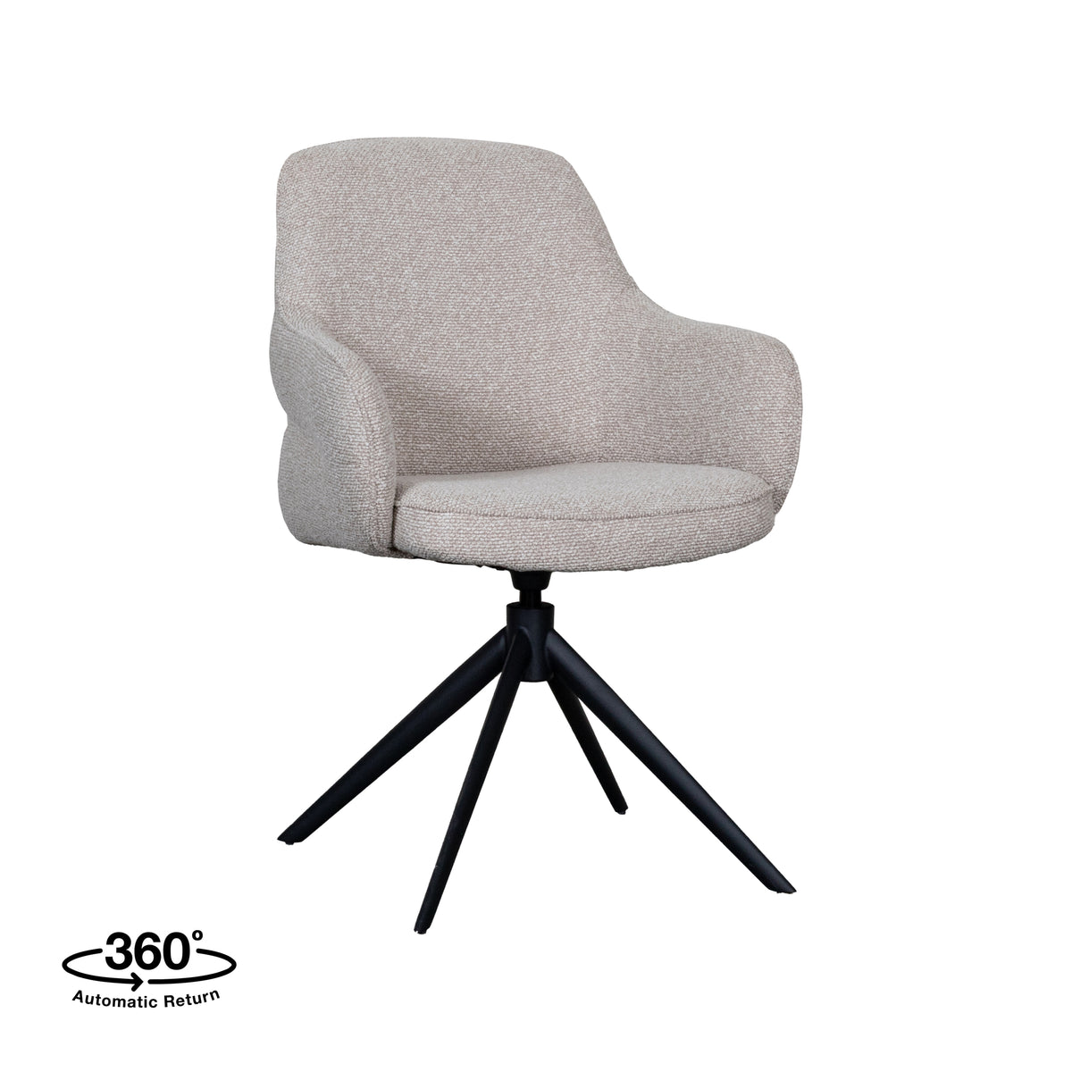 Label51 - Chaise de salle à manger Bern - Bouclé - Naturel - 61 x 66 x 91 cm