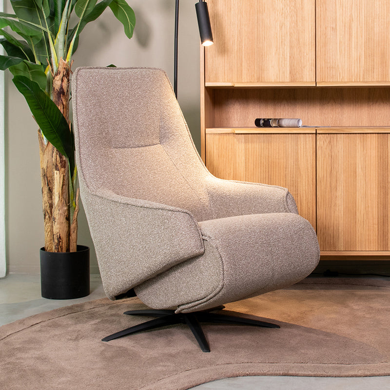 Label51 - Fauteuil relax électrique Odense - Bouclé - Champignon - 68 x 87 x 110 cm
