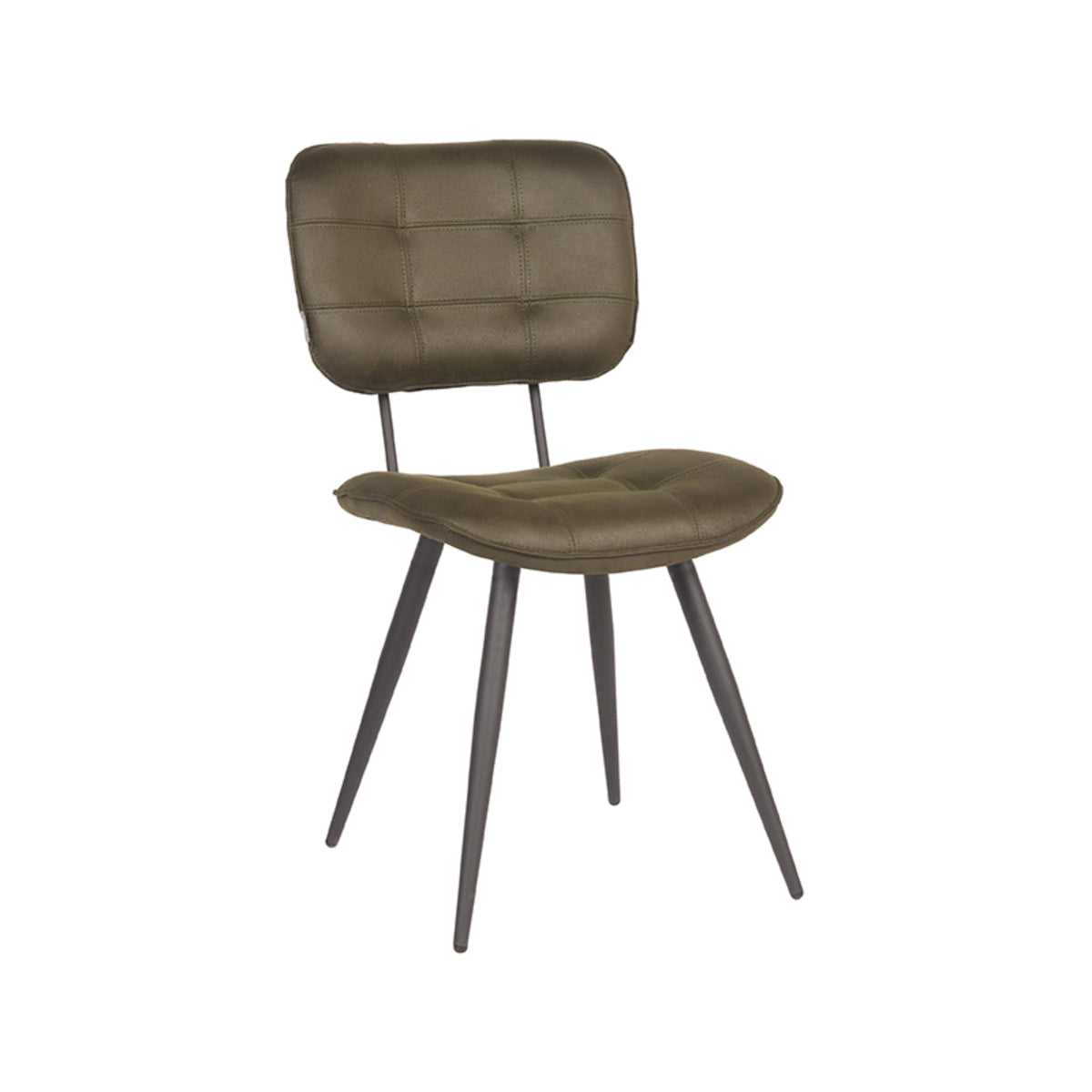 LABEL51 Chaise de salle à manger Gus - Vert armée - Microfibre