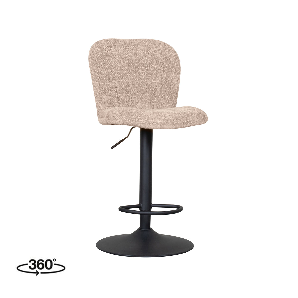 Label51 - Tabouret de bar Vino - Tissu - Argile - 45 x 53 x 95-116 cm