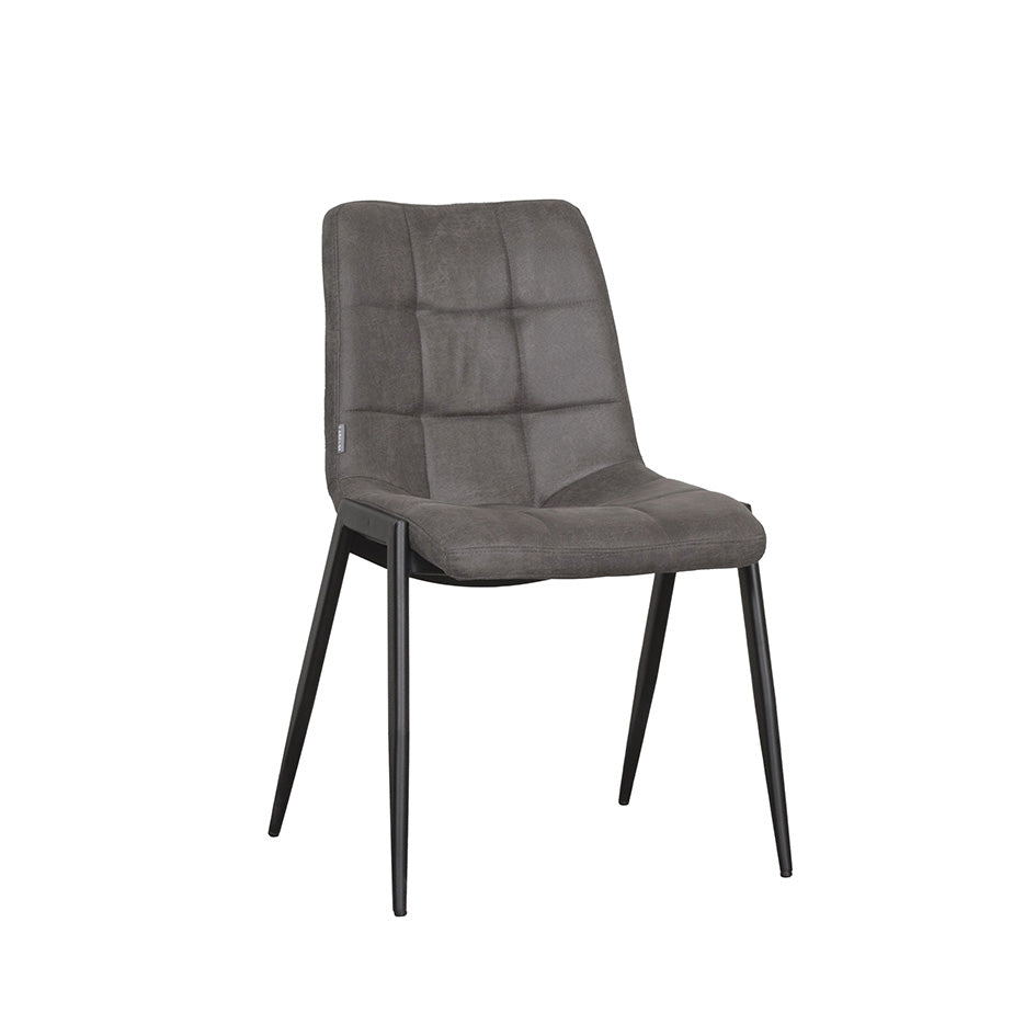 Label51 - Chaise de salle à manger Noor - Microsuède - Anthracite - 51 x 41 x 84 cm
