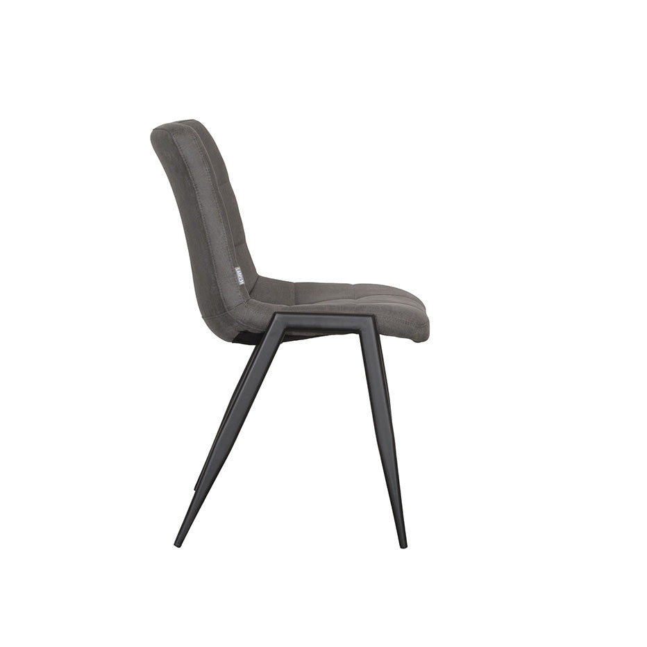Label51 - Chaise de salle à manger Noor - Microsuède - Anthracite - 51 x 41 x 84 cm