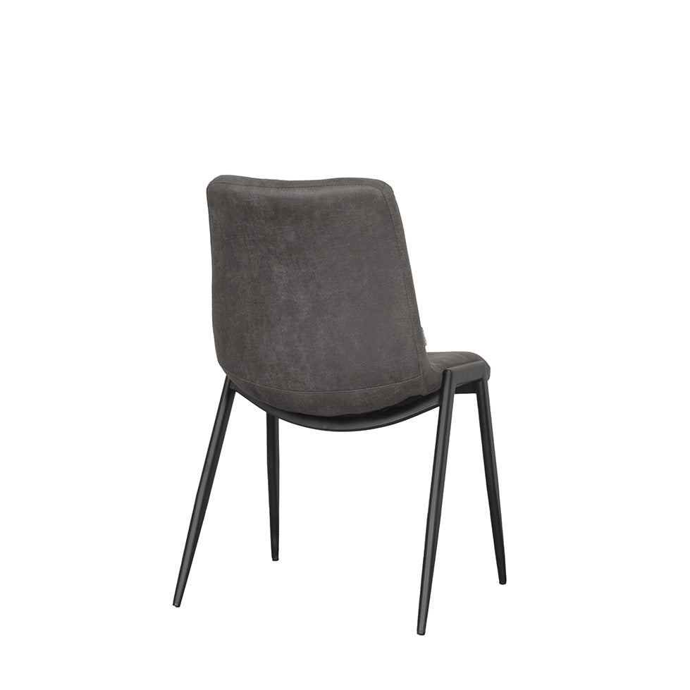 Label51 - Chaise de salle à manger Noor - Microsuède - Anthracite - 51 x 41 x 84 cm