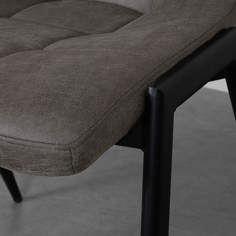 Label51 - Chaise de salle à manger Noor - Microsuède - Anthracite - 51 x 41 x 84 cm