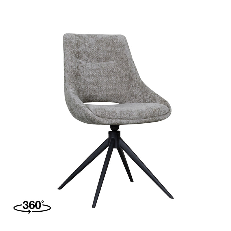 Label51 - Eetkamerstoel Marlow - Stof - Steengrijs - 48 x 63 x 86 cm