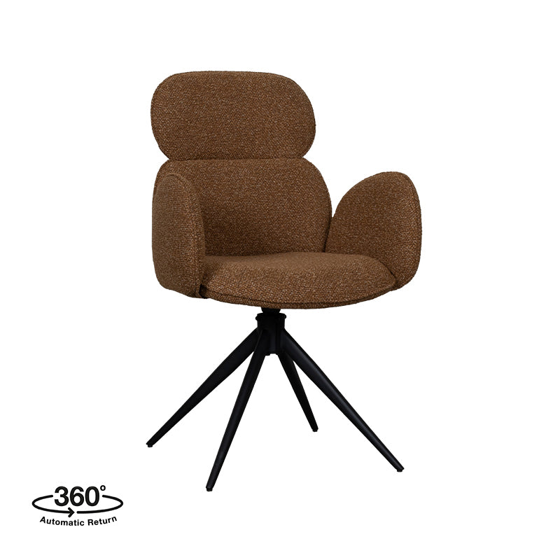 Label51 - Chaise de salle à manger Vidar - Bouclette - Corail - 58 x 62 x 91 cm
