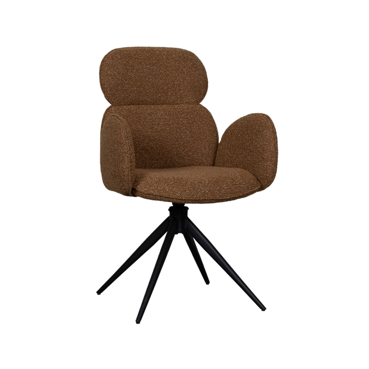 Label51 - Chaise de salle à manger Vidar - Bouclette - Corail - 58 x 62 x 91 cm