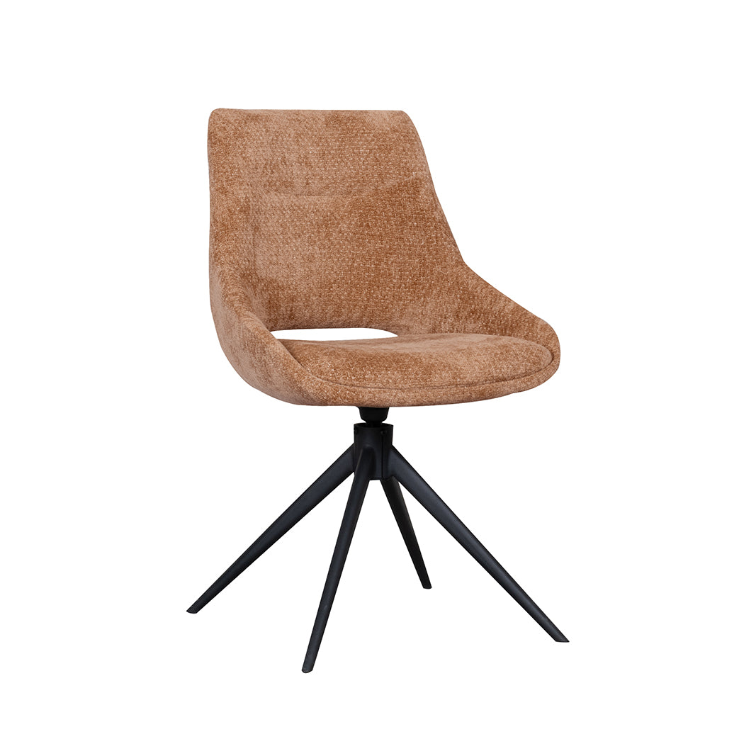 Label51 - Eetkamerstoel Marlow - Stof - Cognac - 48 x 63 x 86 cm