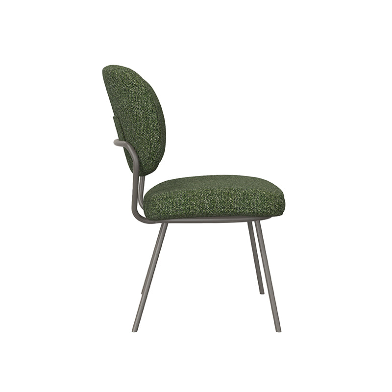 Label51 - Chaise de salle à manger Singapore - Bouclette - Vert forêt - 49 x 63 x 90 cm