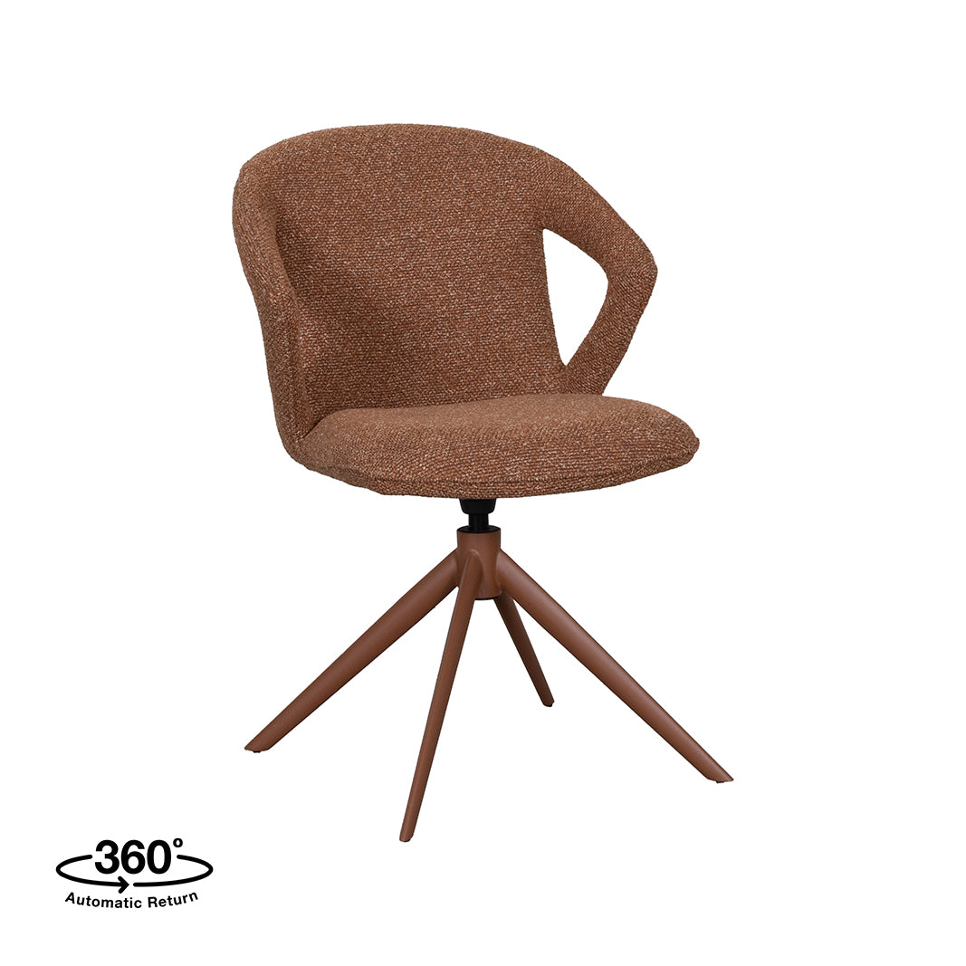 Label51 - Chaise de salle à manger Zurich - Bouclé - Corail - 64 x 56 x 86 cm