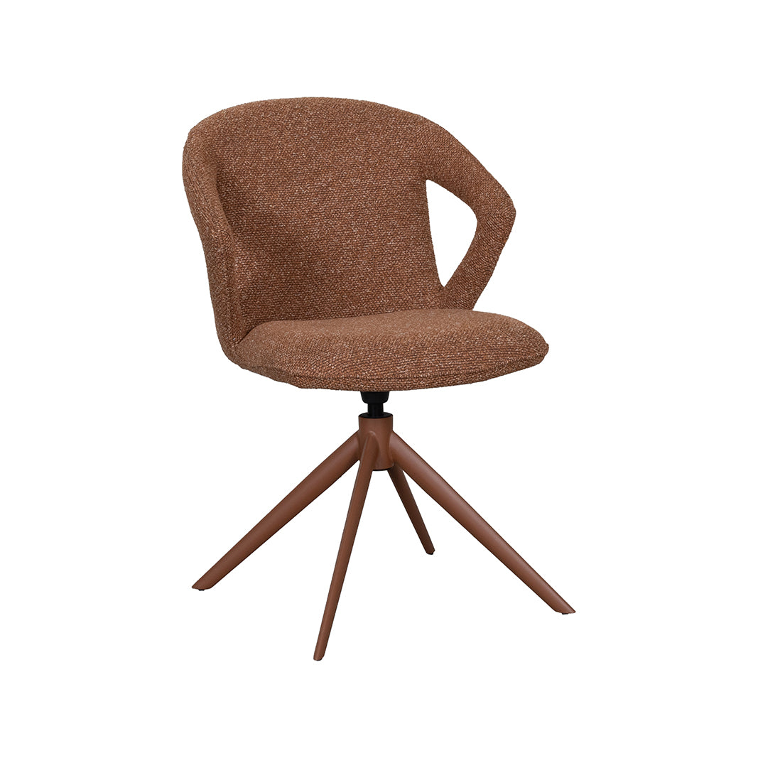 Label51 - Chaise de salle à manger Zurich - Bouclé - Corail - 64 x 56 x 86 cm