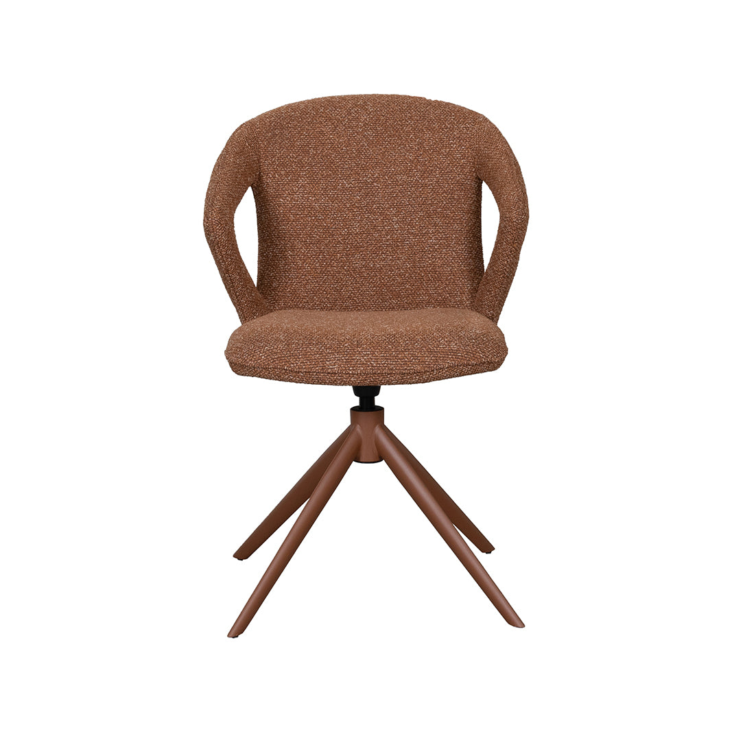 Label51 - Chaise de salle à manger Zurich - Bouclé - Corail - 64 x 56 x 86 cm
