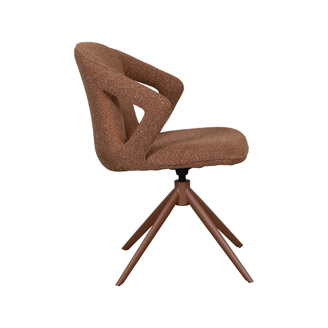 Label51 - Chaise de salle à manger Zurich - Bouclé - Corail - 64 x 56 x 86 cm
