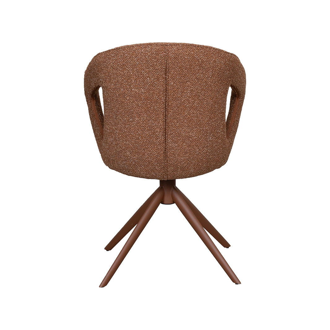 Label51 - Chaise de salle à manger Zurich - Bouclé - Corail - 64 x 56 x 86 cm