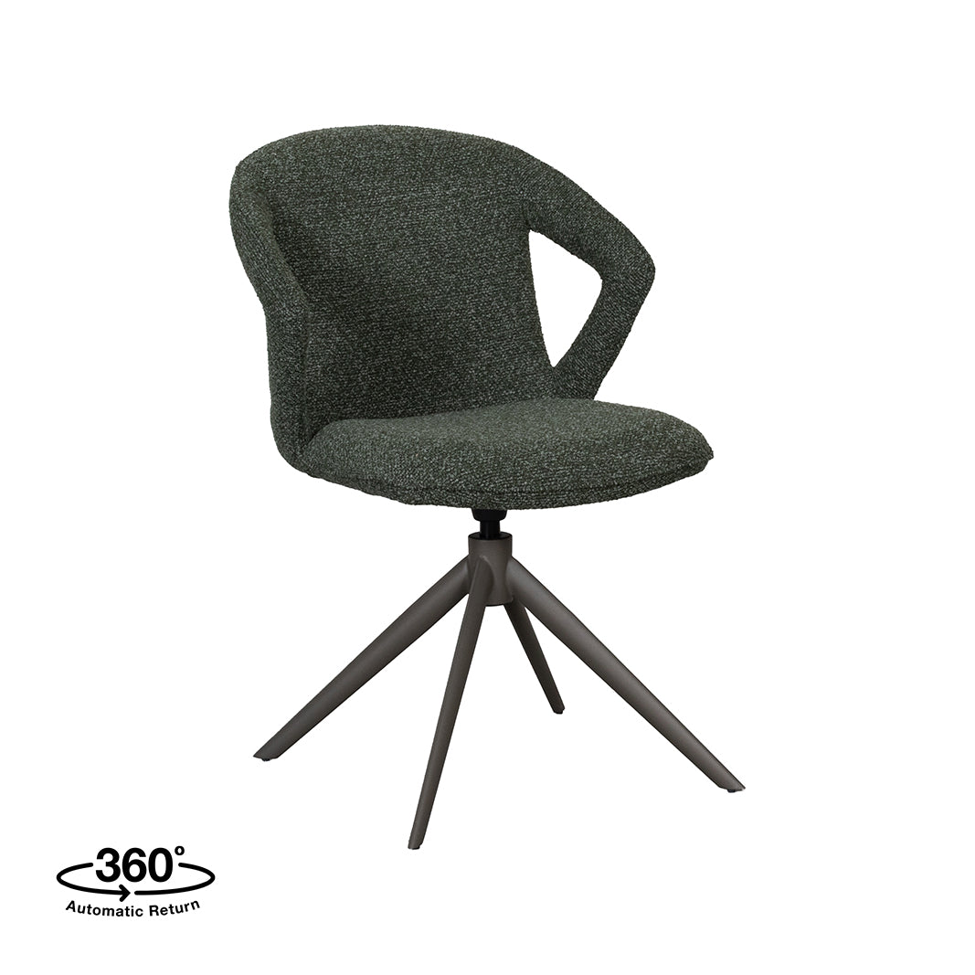 Label51 - Chaise de salle à manger Zurich - Bouclé - Vert forêt - 64 x 56 x 86 cm
