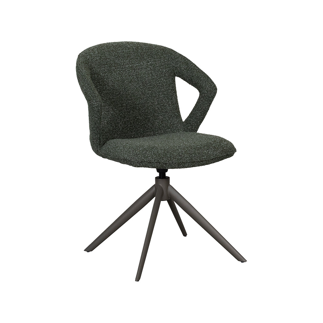 Label51 - Chaise de salle à manger Zurich - Bouclé - Vert forêt - 64 x 56 x 86 cm