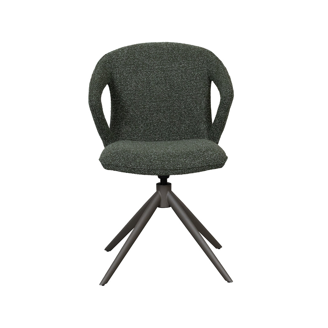 Label51 - Chaise de salle à manger Zurich - Bouclé - Vert forêt - 64 x 56 x 86 cm