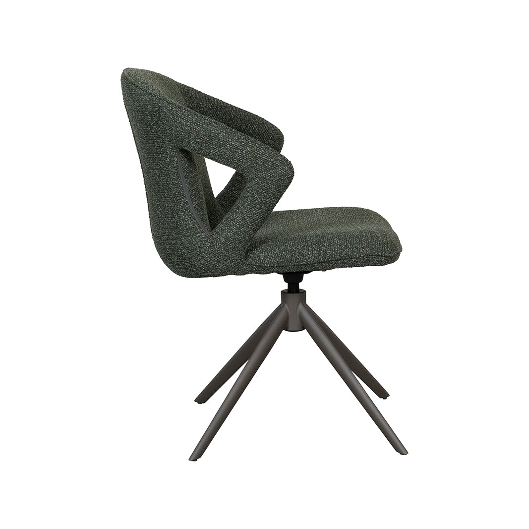 Label51 - Chaise de salle à manger Zurich - Bouclé - Vert forêt - 64 x 56 x 86 cm