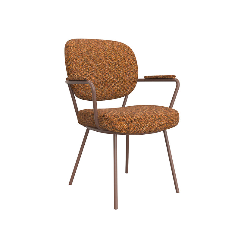 Label51 - Chaise de salle à manger Lausanne - Bouclé - Corail - 61 x 64 x 89 cm