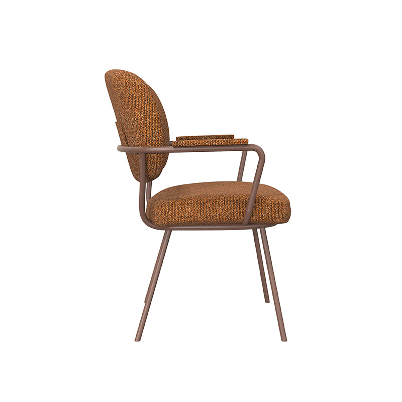 Label51 - Chaise de salle à manger Lausanne - Bouclé - Corail - 61 x 64 x 89 cm