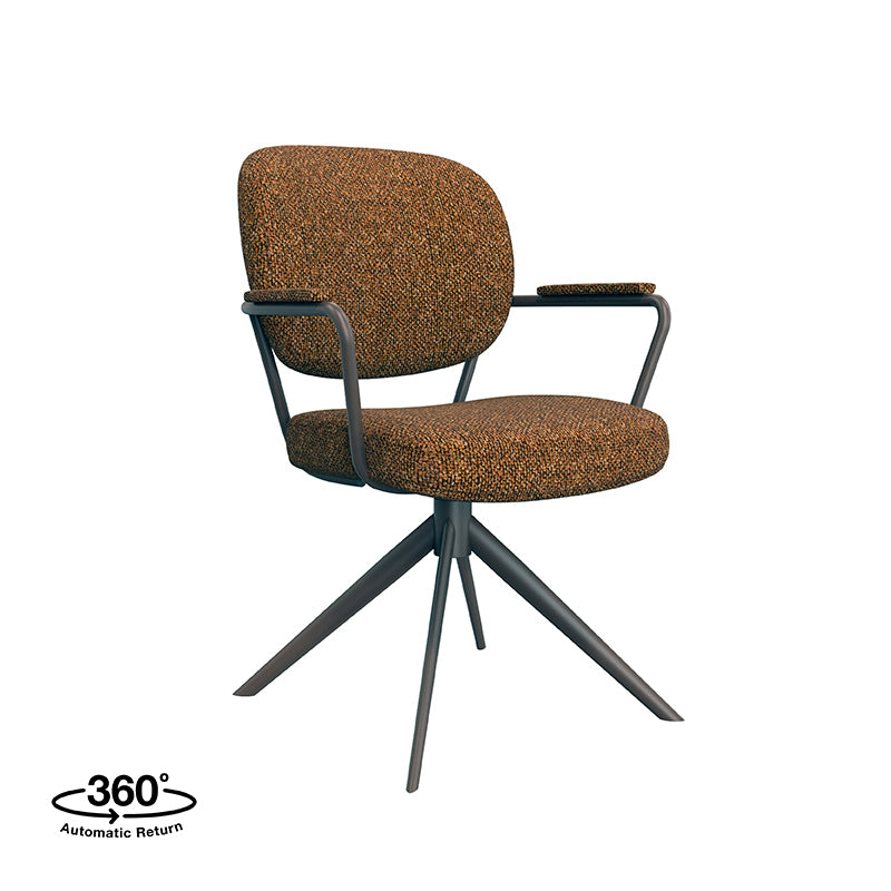 Label51 - Chaise de salle à manger Basel - Bouclé - Corail - 61 x 64 x 89 cm