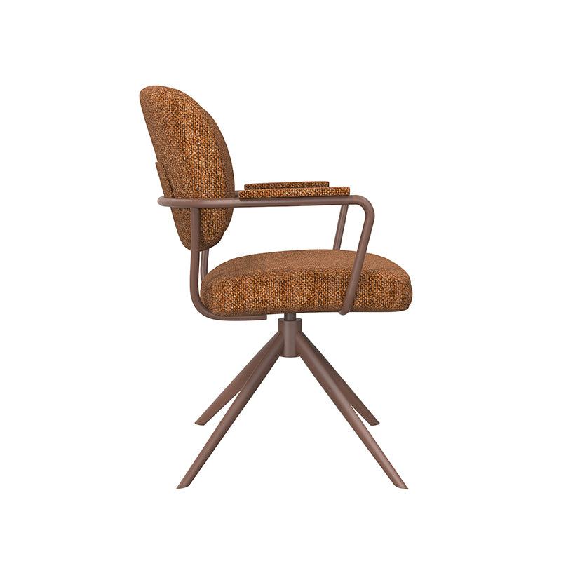 Label51 - Chaise de salle à manger Basel - Bouclé - Corail - 61 x 64 x 89 cm