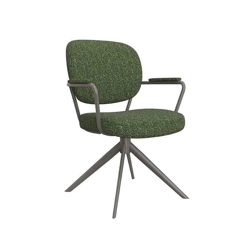 Label51 - Chaise de salle à manger Basel - Bouclé - Vert forêt - 61 x 64 x 89 cm