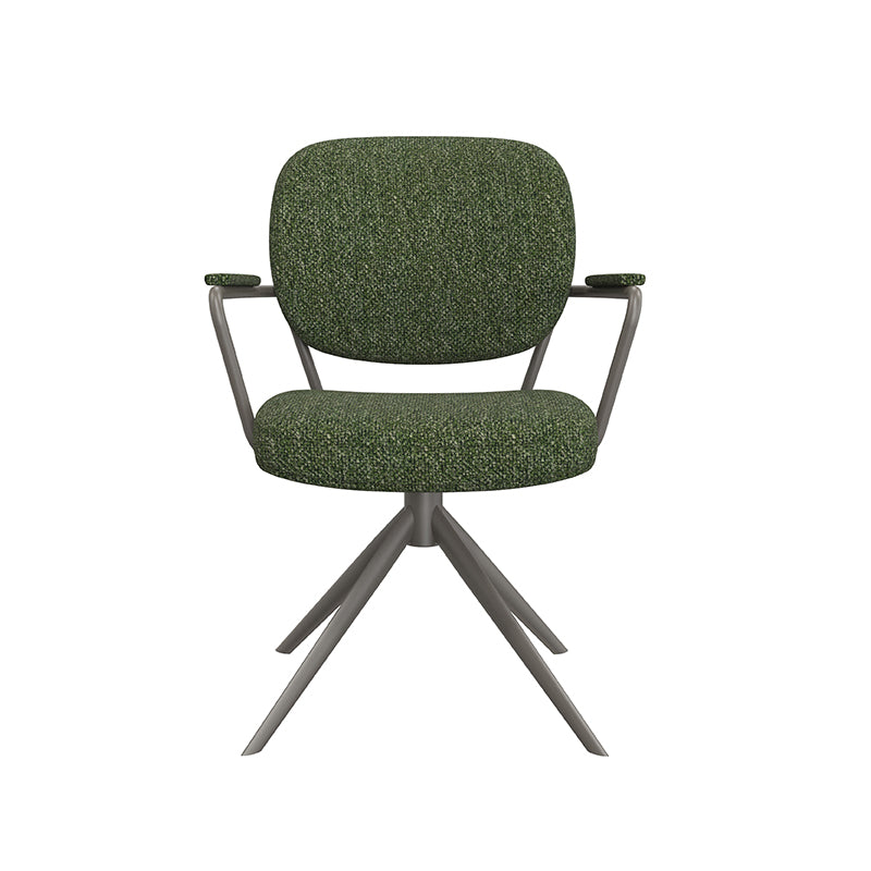 Label51 - Chaise de salle à manger Basel - Bouclé - Vert forêt - 61 x 64 x 89 cm