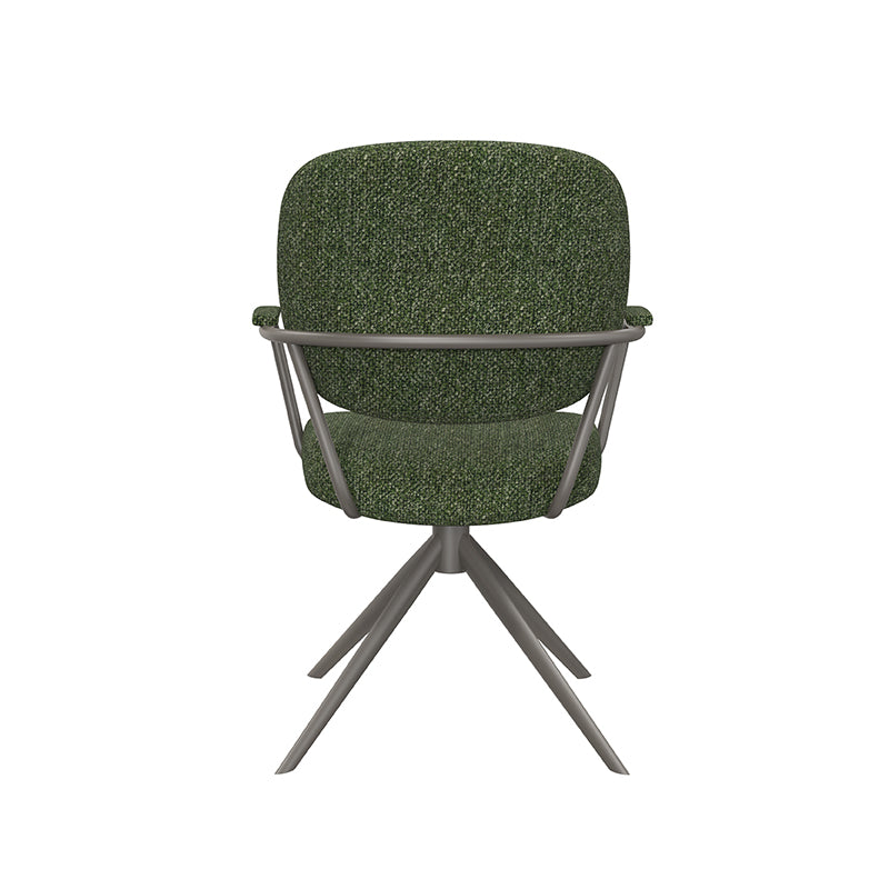 Label51 - Chaise de salle à manger Basel - Bouclé - Vert forêt - 61 x 64 x 89 cm