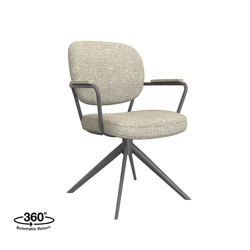Label51 - Chaise de salle à manger Basel - Bouclette - Naturel - 61 x 64 x 89 cm