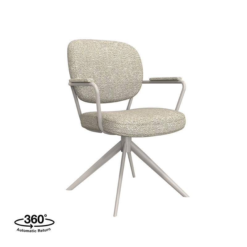 Label51 - Chaise de salle à manger Basel - Bouclé - Naturel - 61 x 64 x 89 cm