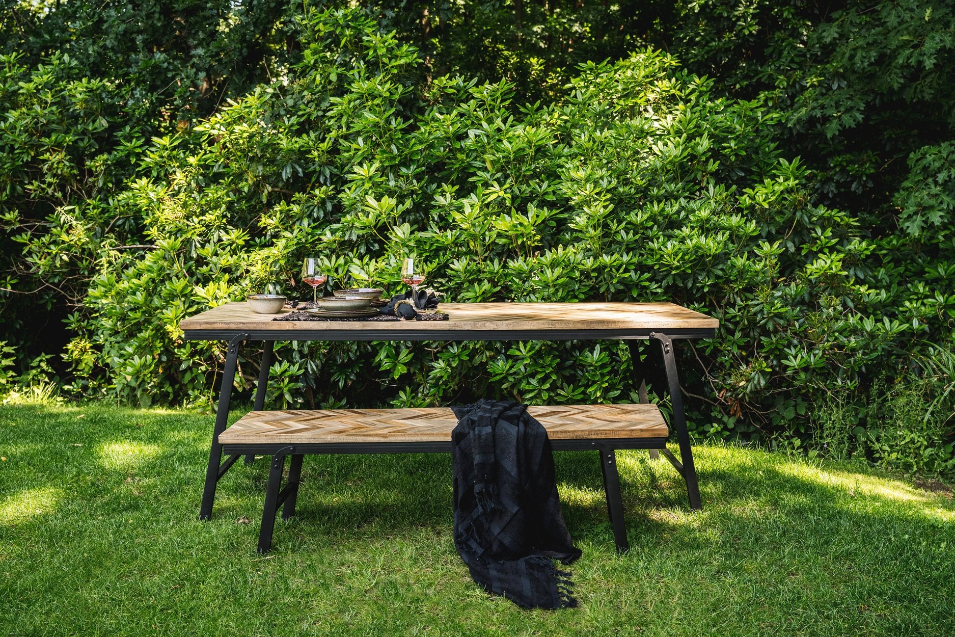 BB - Bank Herringbone - Natuurlook - 150x45x40cm