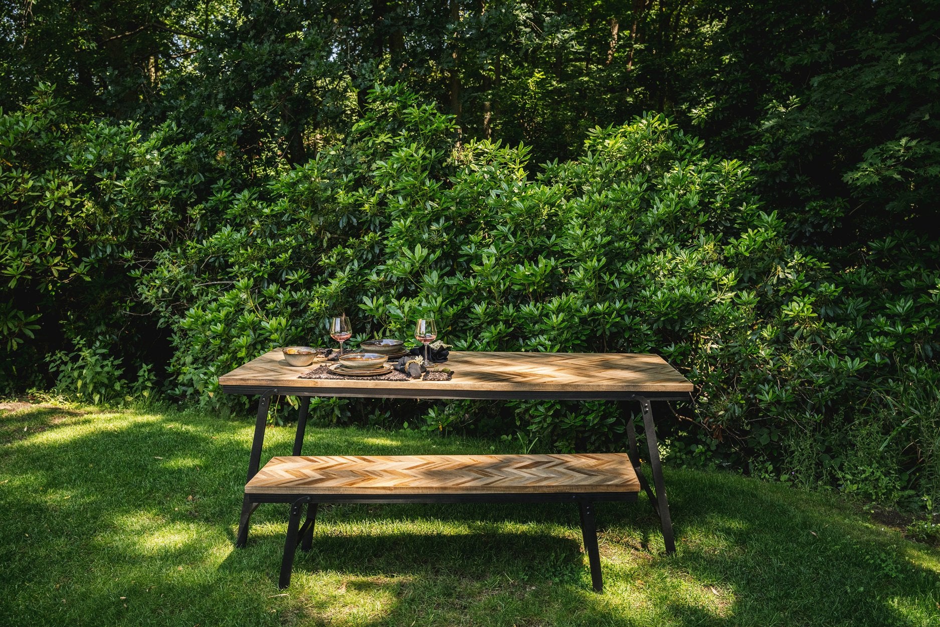 BB - Bank Herringbone - Natuurlook - 150x45x40cm