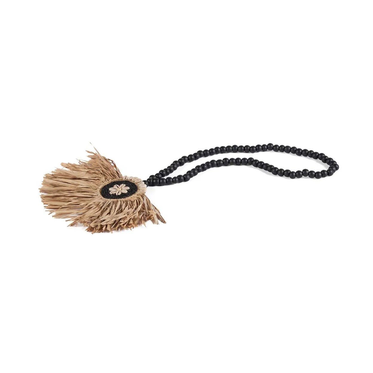 BB - Deocratie Raffia Mahkota Kwastje - Natuurlook Zwart