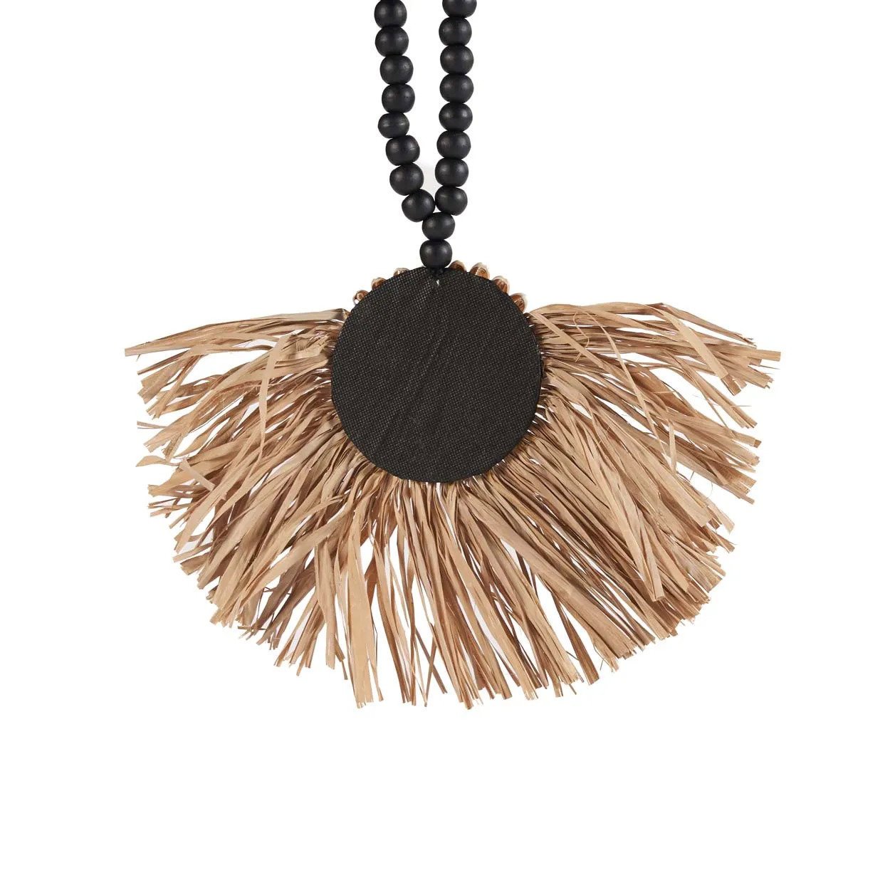 BB - Deocratie Raffia Mahkota Kwastje - Natuurlook Zwart