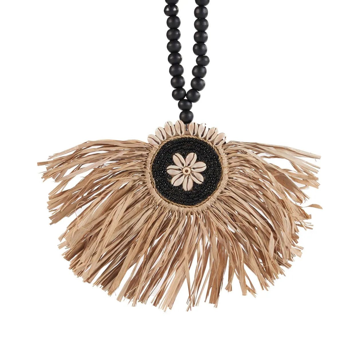 BB - Deocratie Raffia Mahkota Kwastje - Natuurlook Zwart