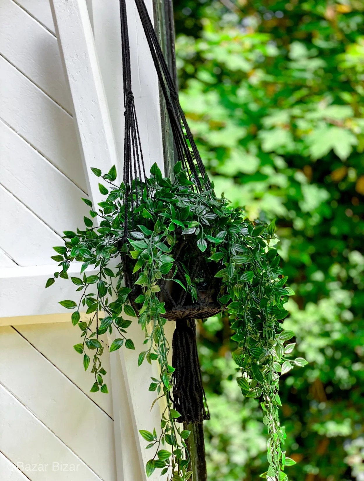 BB - Plantenhouder Macramé - Zwart - S_40
