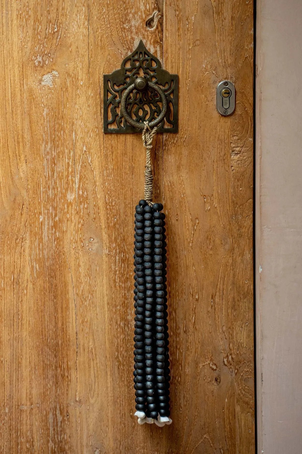 BB - Decoratieve houten kralen kwast - zwart