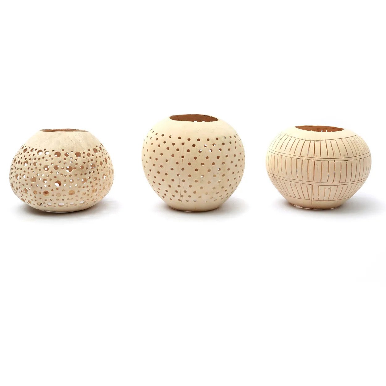 BB - Kaarsenhouder Coconut Stripe I - Natuurlook