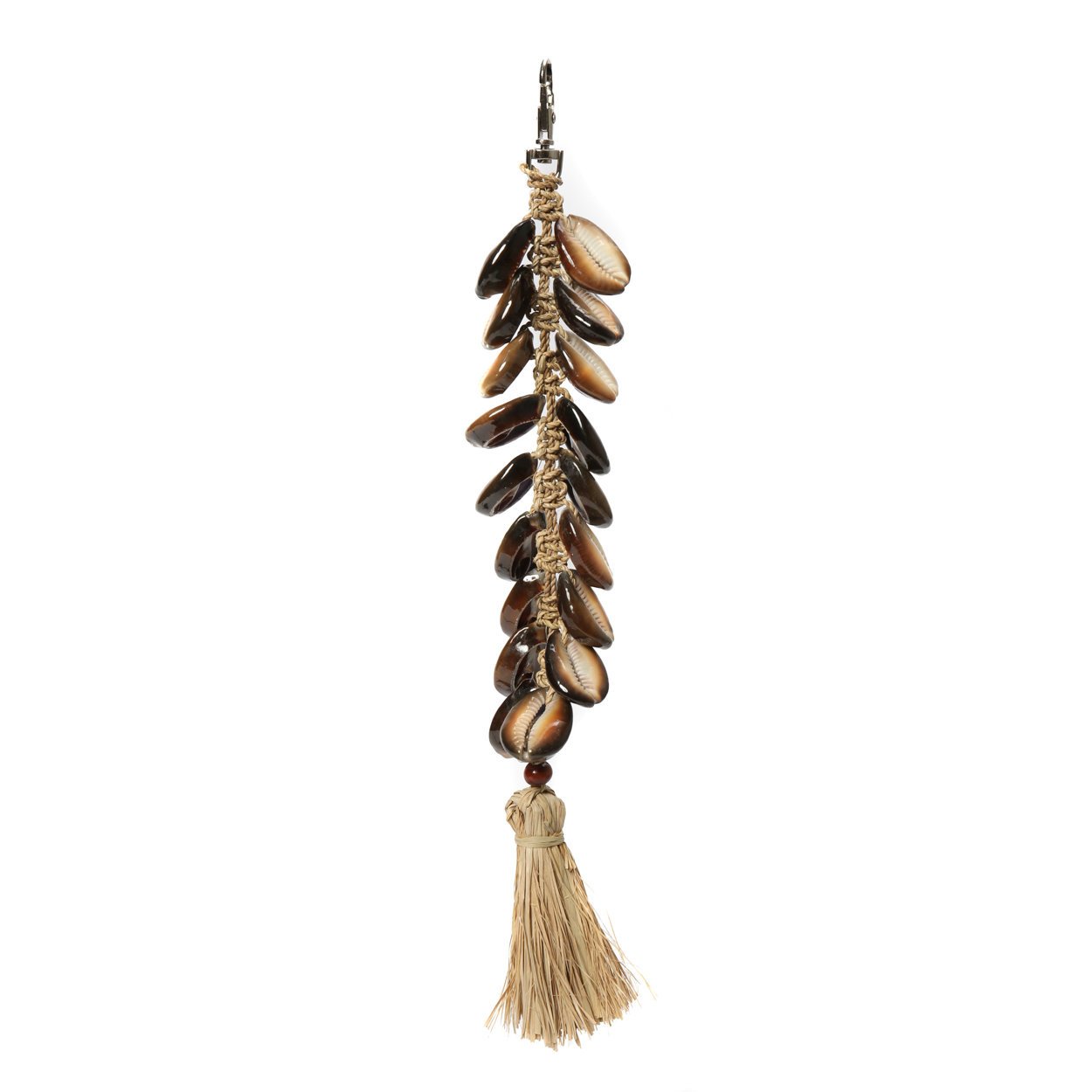 BB - Sleutelhanger Raffia Visgraat - Natuurlook Zwart