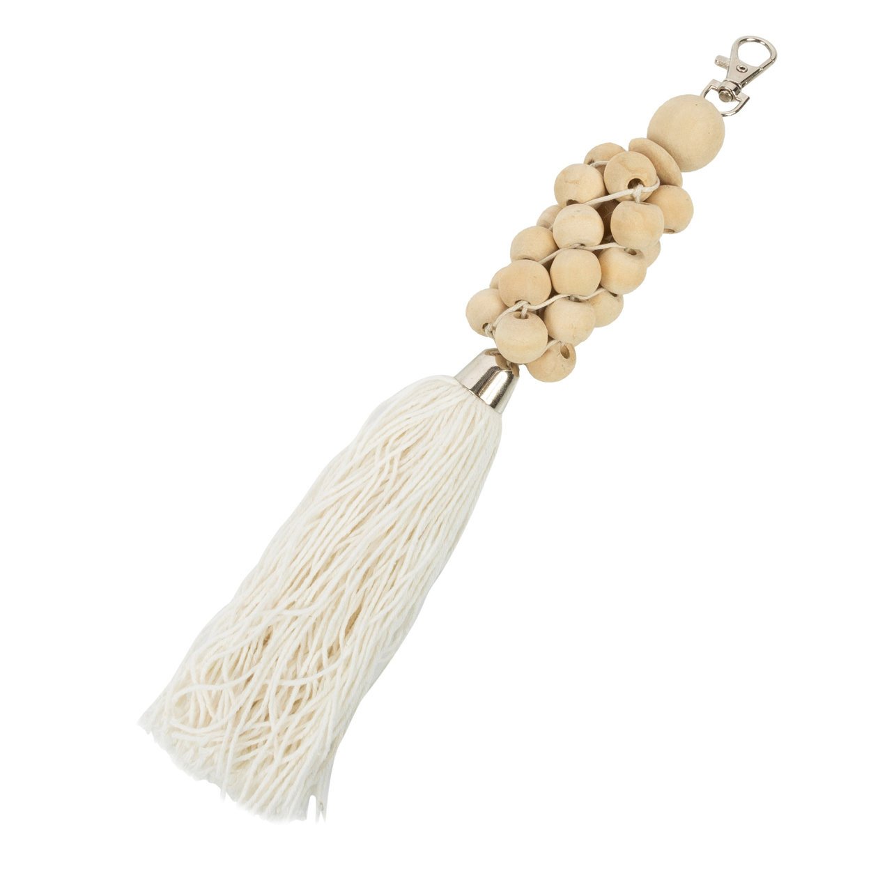 BB - Sleutelhanger houten kralen - Natuurlook wit