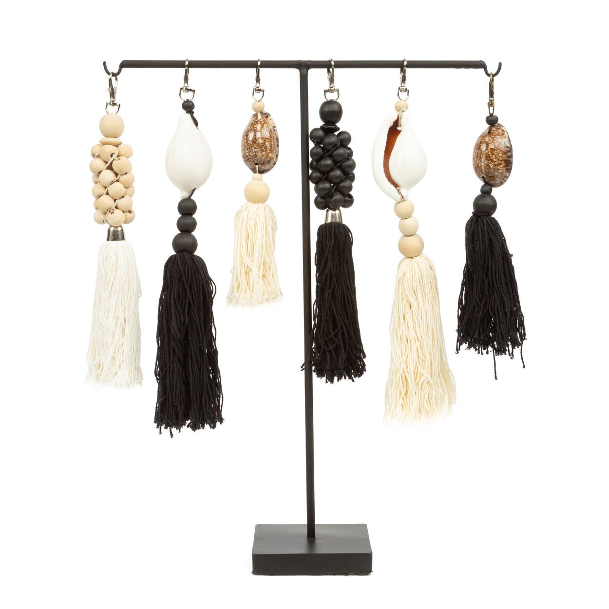 BB - Sleutelhanger houten kralen - Natuurlook wit