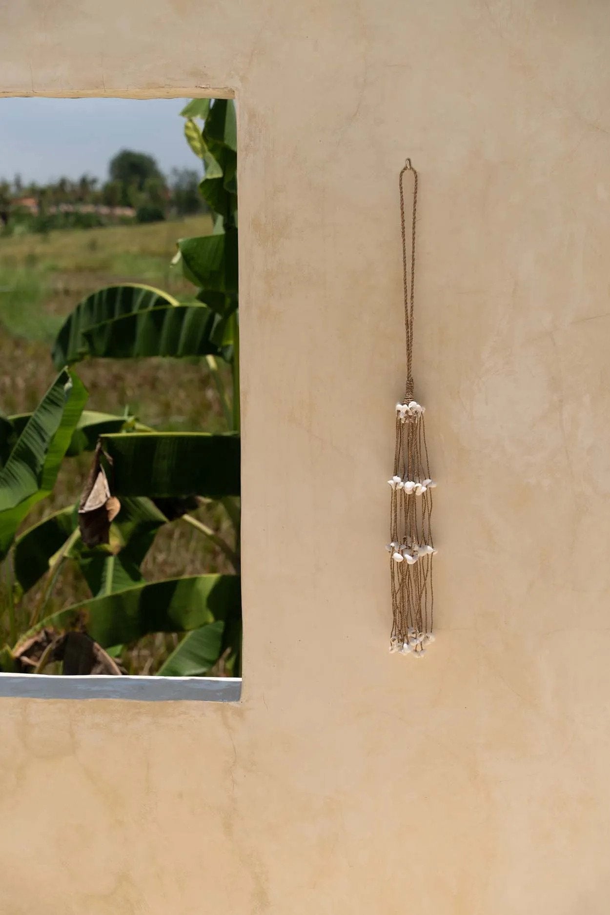 BB - Decoratie lange schelpkwast - Wit