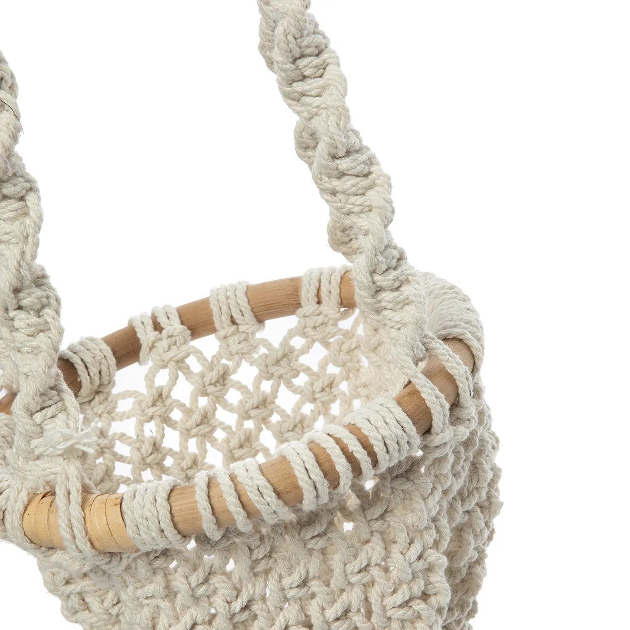 BB - Plantenhouder Twisted Macramé - Natuurlook Wit -S