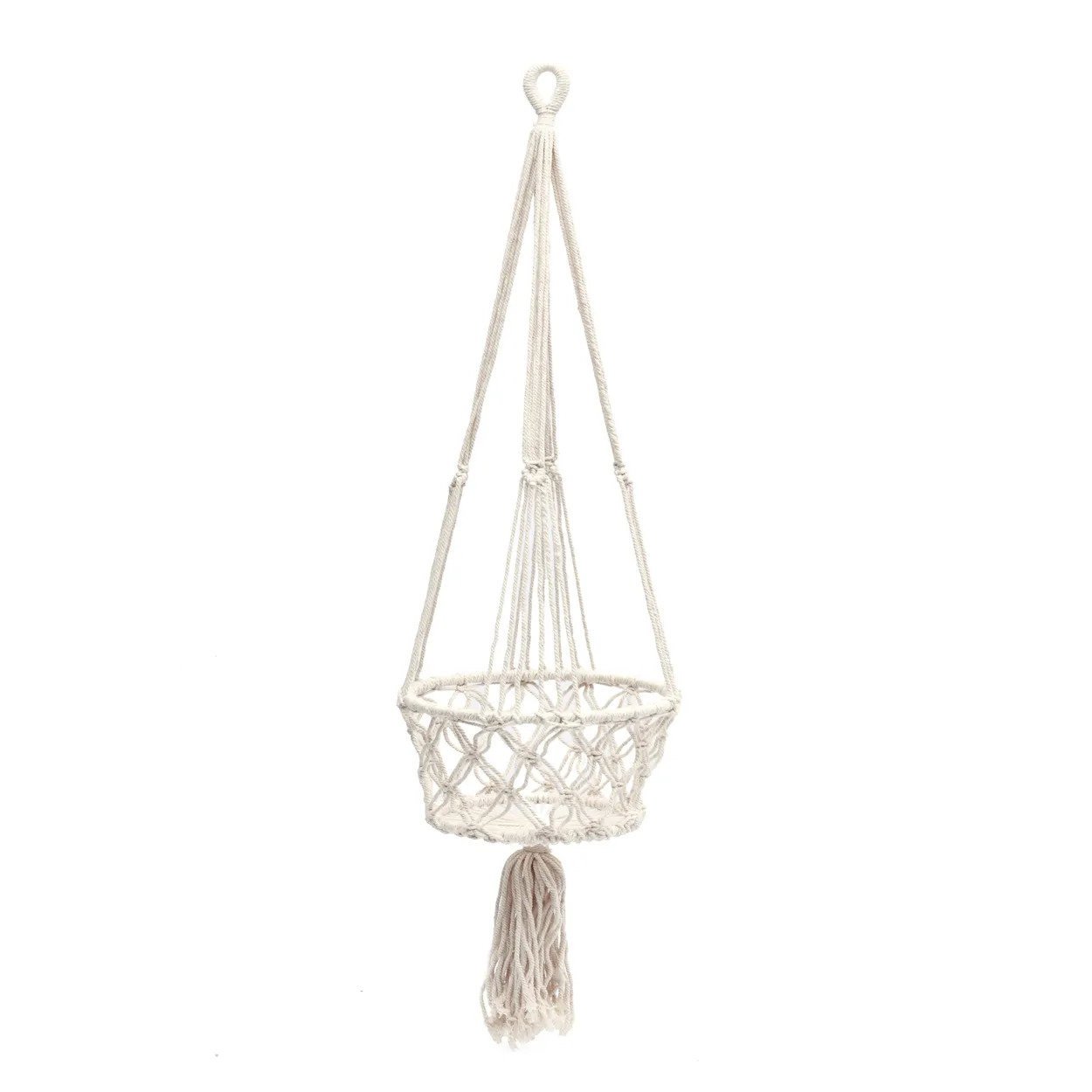 BB - Plantenhouder Macramé - Wit - L_40