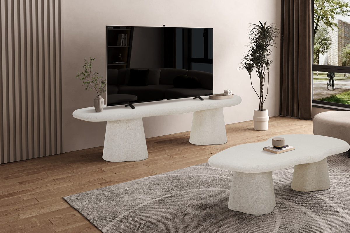 Rousseau - Tv-meubel Faro - Organisch Cement - 160x45x40 cm