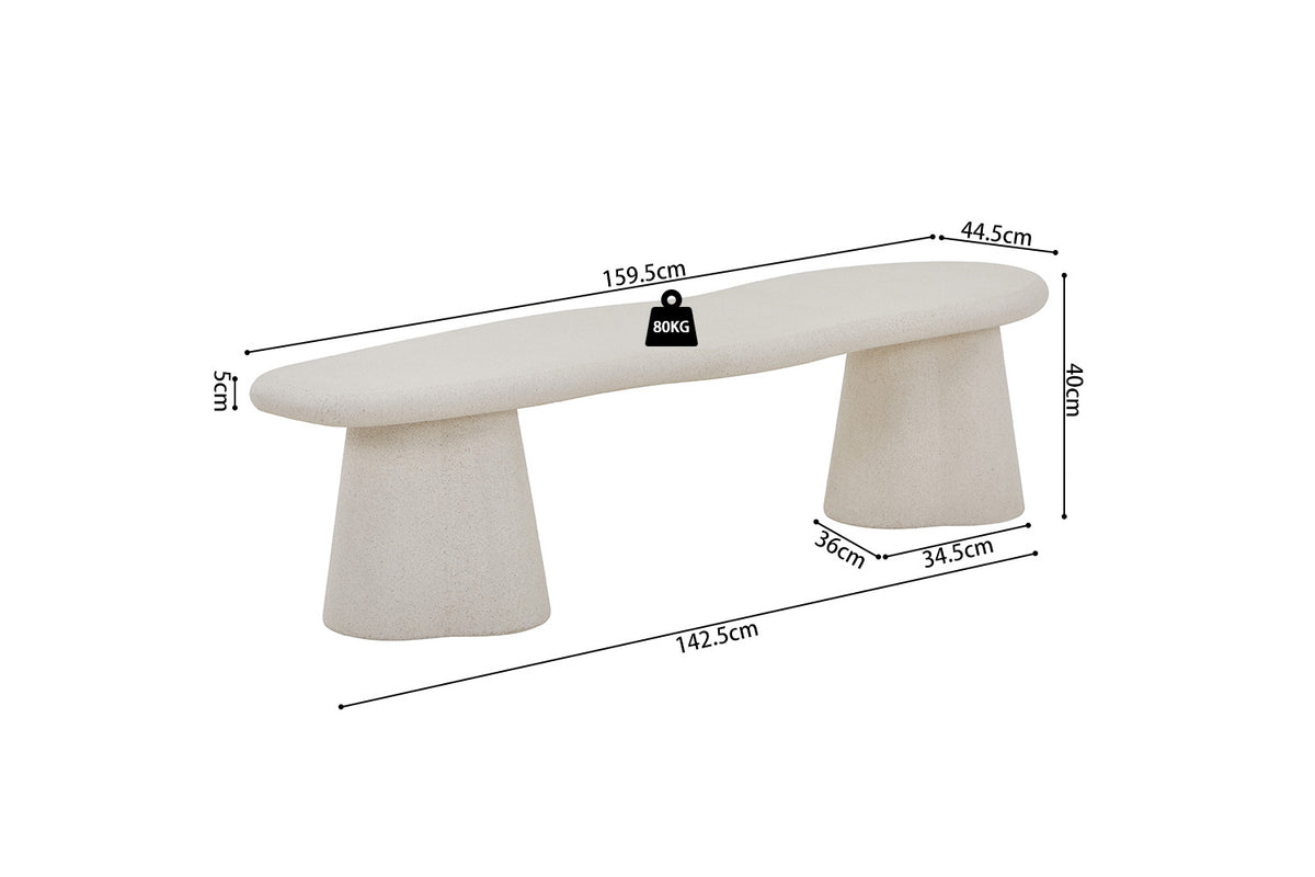 Rousseau - Tv-meubel Faro - Organisch Cement - 160x45x40 cm
