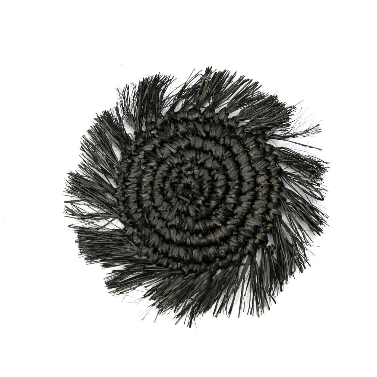 BB - Onderzetter Fringe Raffia - Zwart