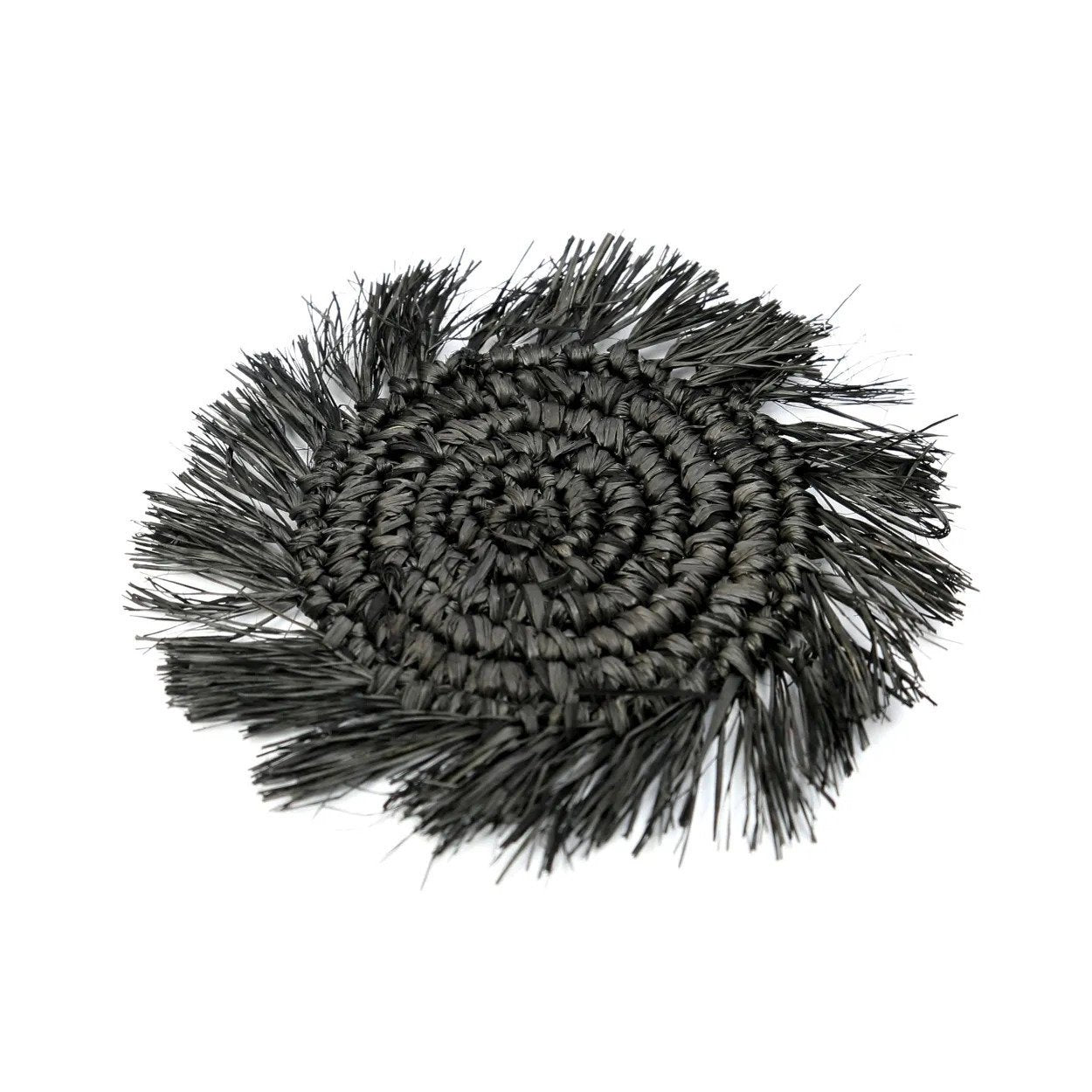 BB - Onderzetter Fringe Raffia - Zwart